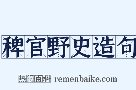 稗官野史造句是什么意思的图片